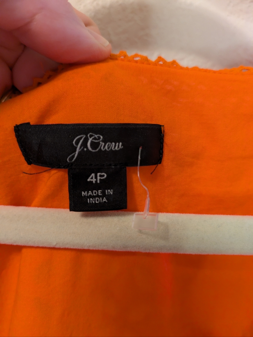 J. Crew Orange Eyelet Wrap Midi Dress with Waist Tie - Picture 8 of 12